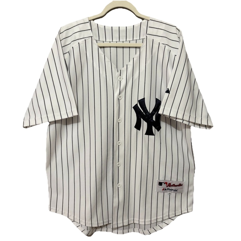 Derek‎ Jeter #2 New York Yankees Authentic Majestic On-Field Home Jersey 48 MLB